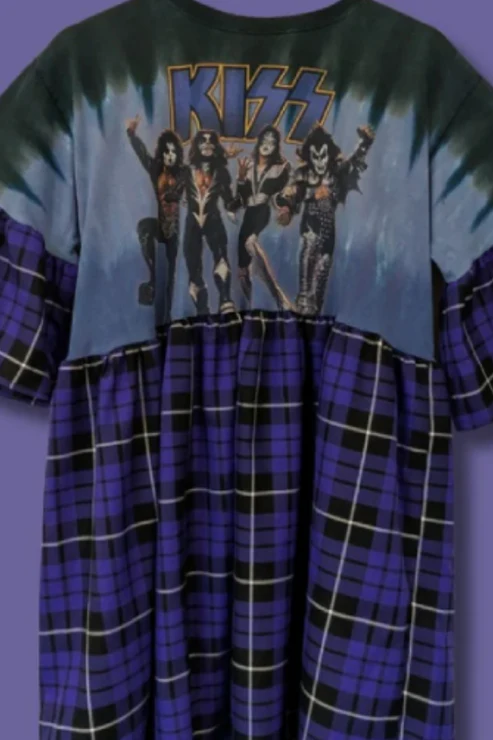 KISS - Purple Tartan Smock Dress