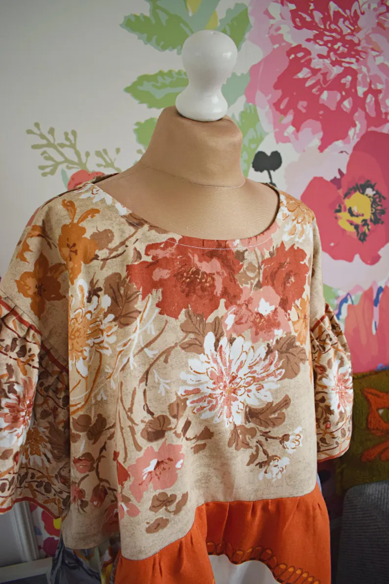 Western Horse Floral Patchwork Midi Dress