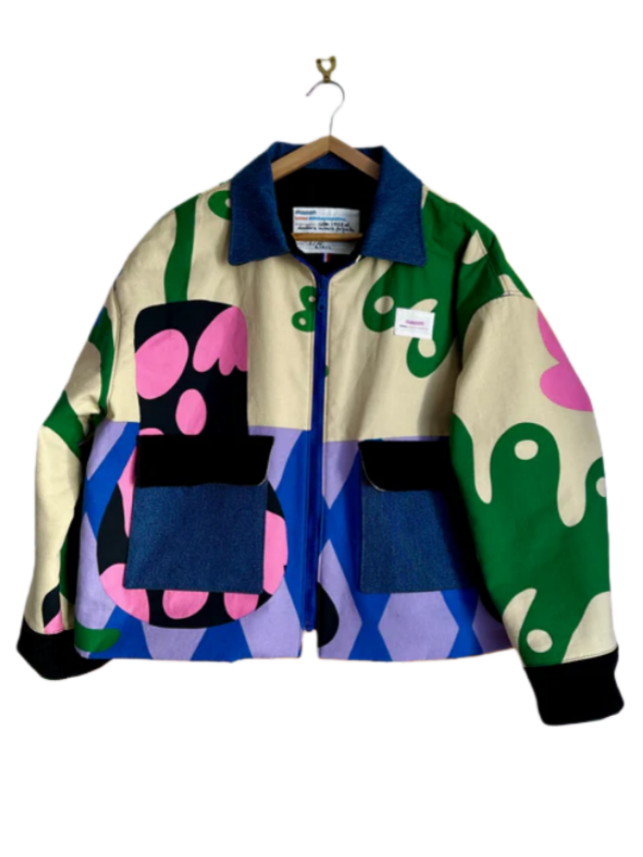 Vibrant Canvas Hand-Painted Jacket