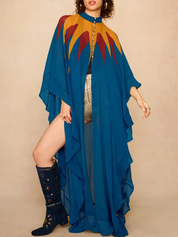 Solaris Rising Blue Sheer Cape