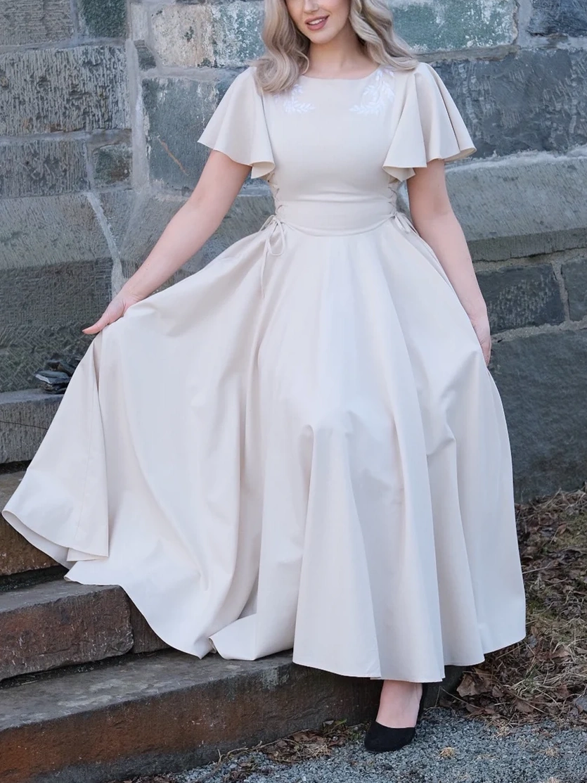 Ivy Maxi Dress - Almond（With Side Pockets）