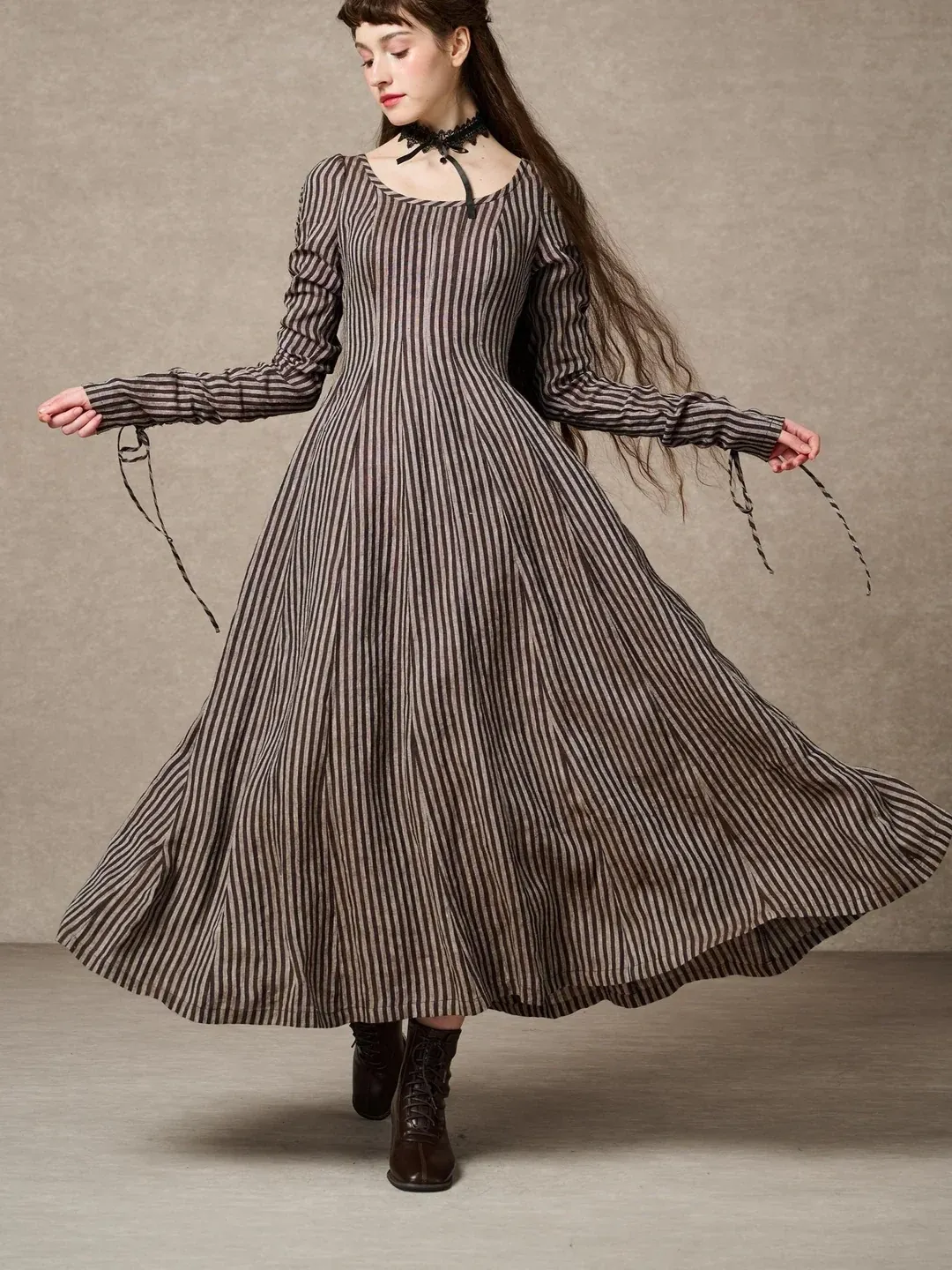 Victorian maxi linen dress