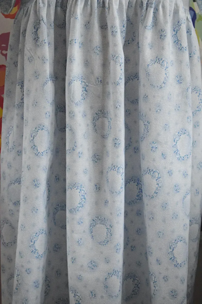 Blue Toile De Jouy Midi Dress