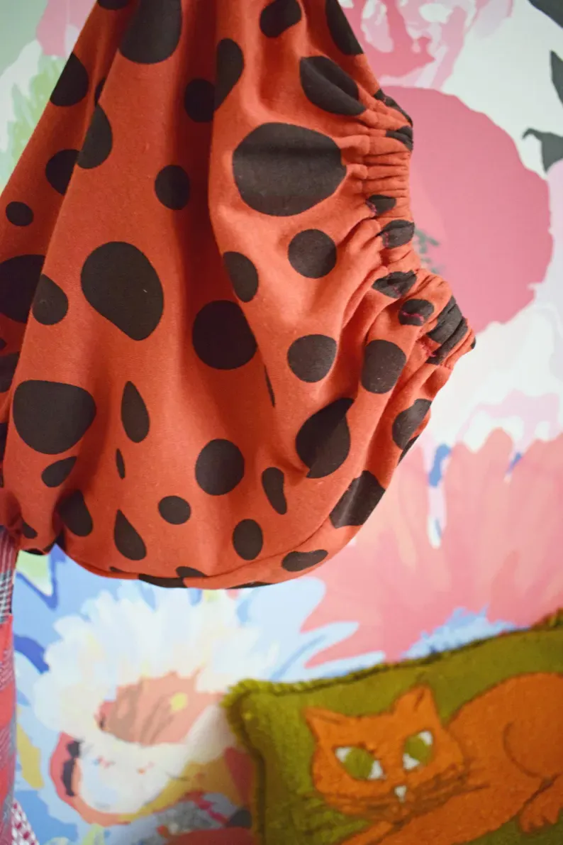 Heart Rose Polka Dot Patchwork Midi Dress