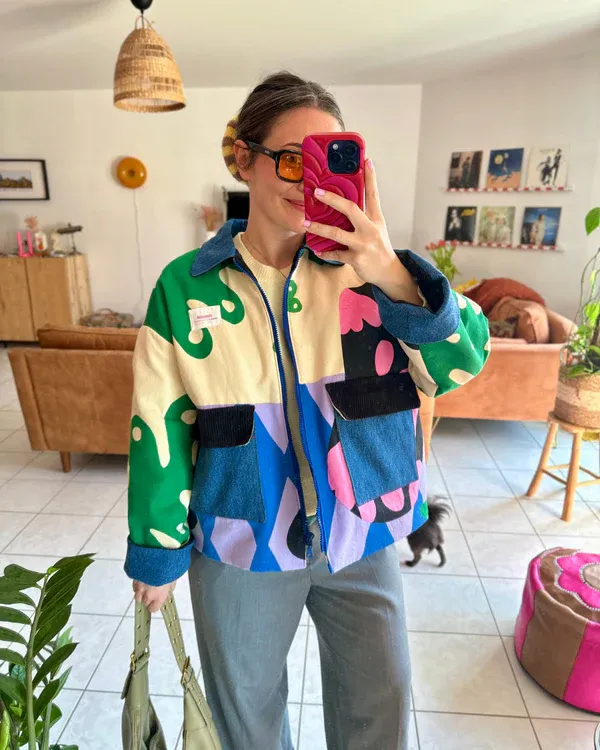Vibrant Canvas Hand-Painted Jacket