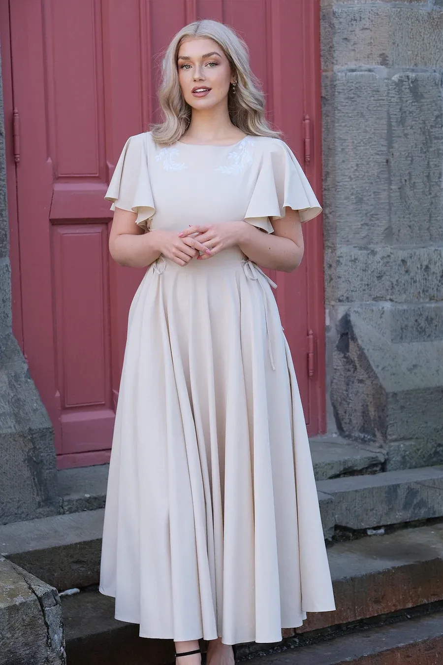 Ivy Maxi Dress - Almond（With Side Pockets）