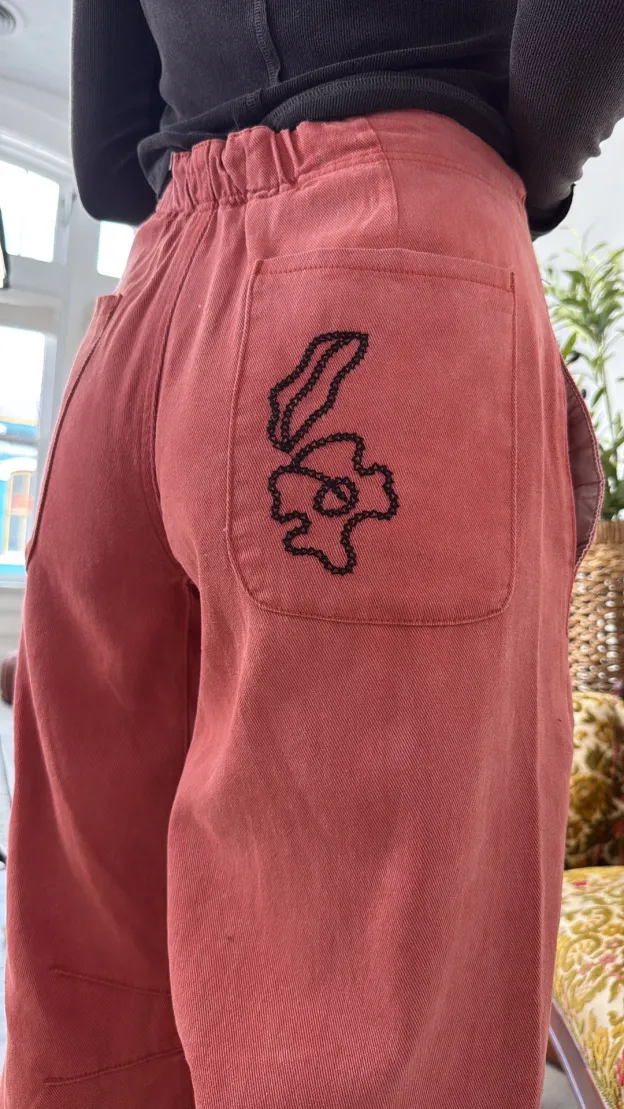 Bohemian Embroidered Floral Pants