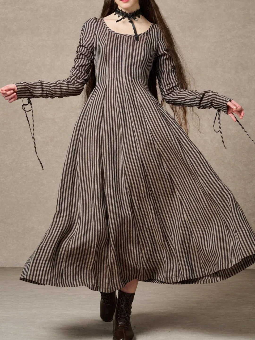 Victorian maxi linen dress