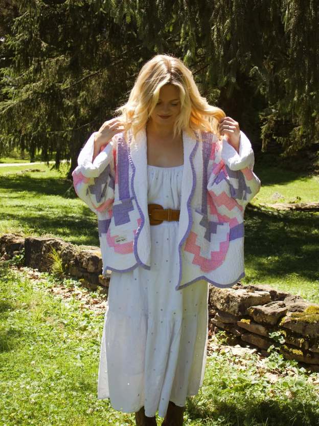 Pink Purple Patchwork Quilted Jacket