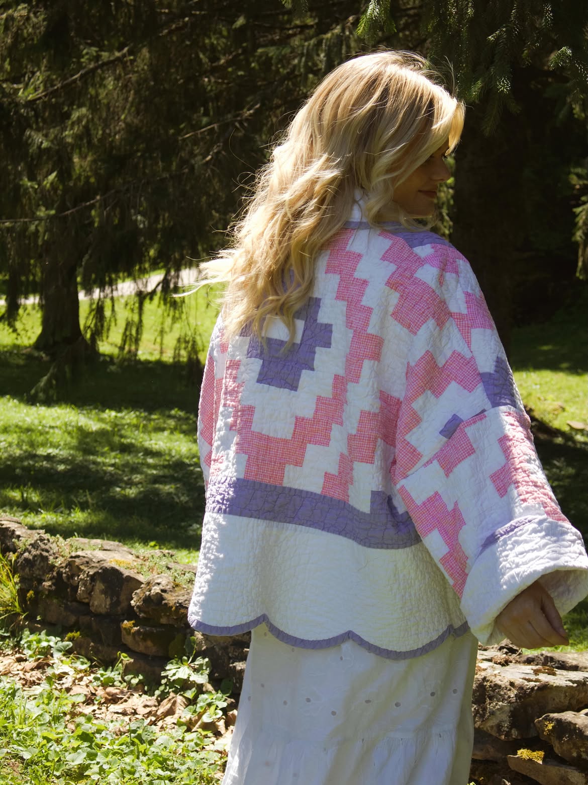 Pink Purple Patchwork Quilted Jacket