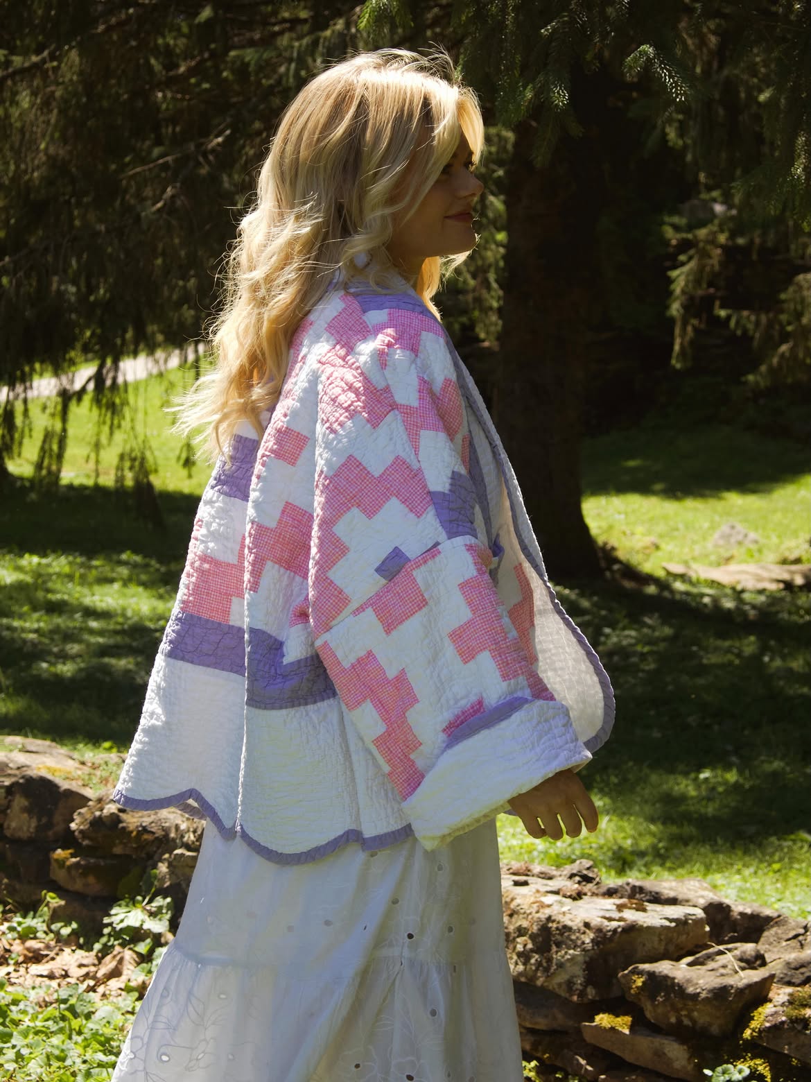 Pink Purple Patchwork Quilted Jacket