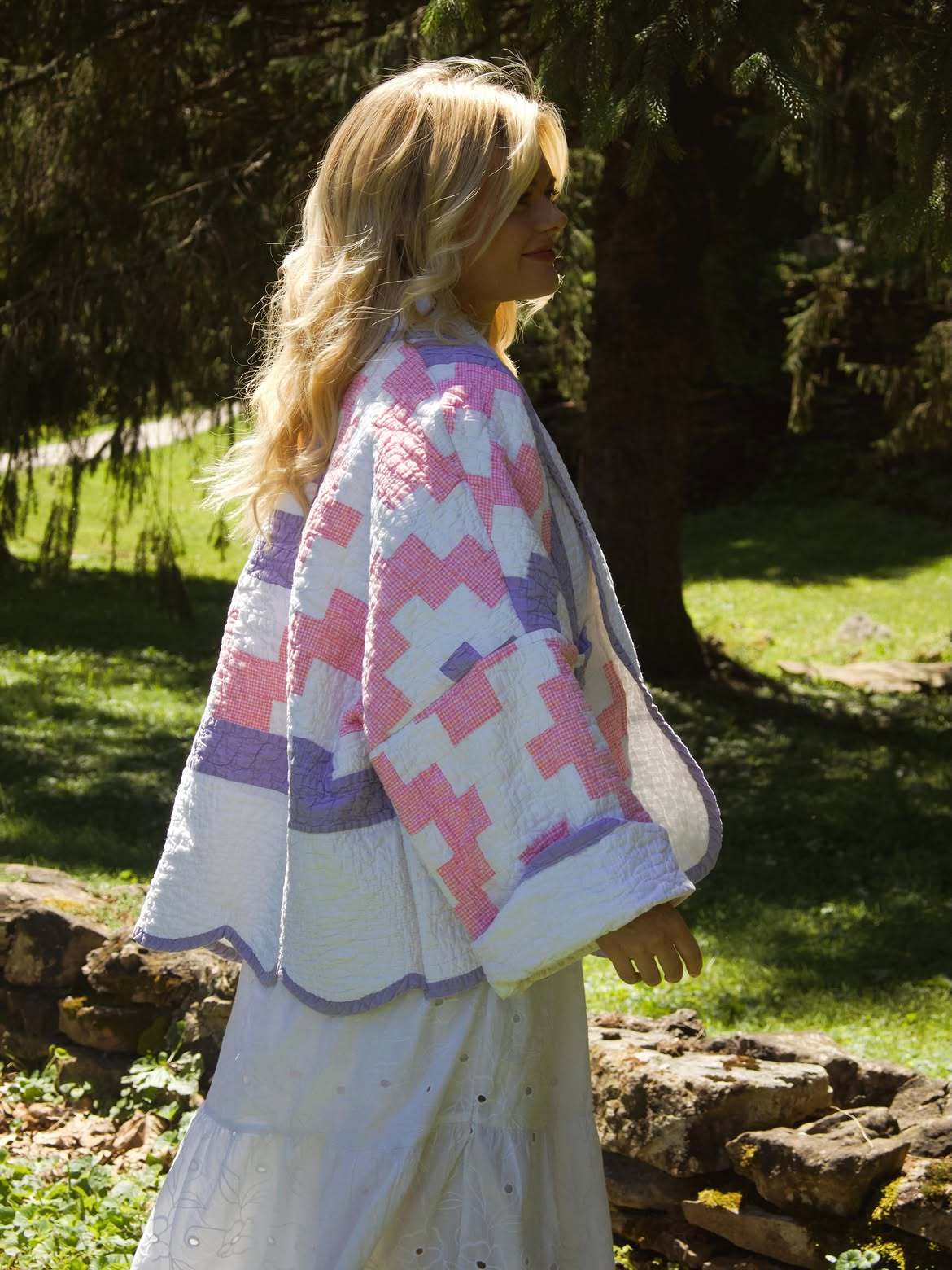 Pink Purple Patchwork Quilted Jacket