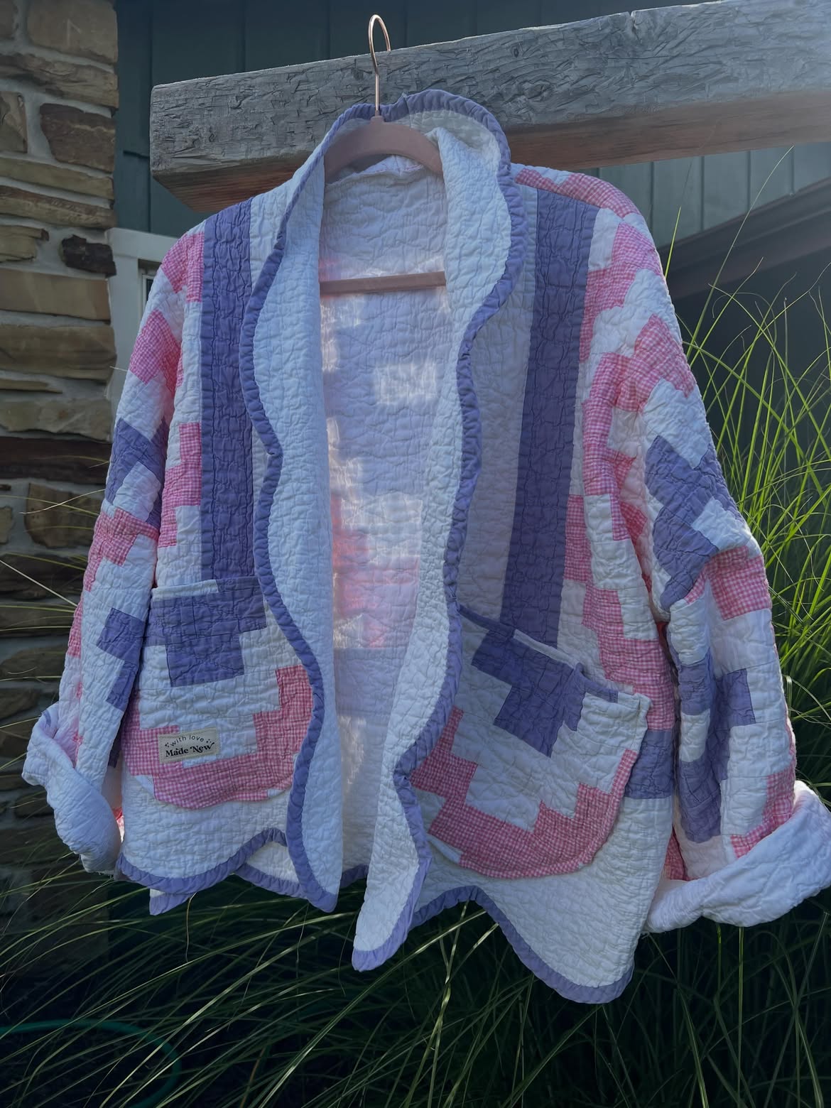 Pink Purple Patchwork Quilted Jacket