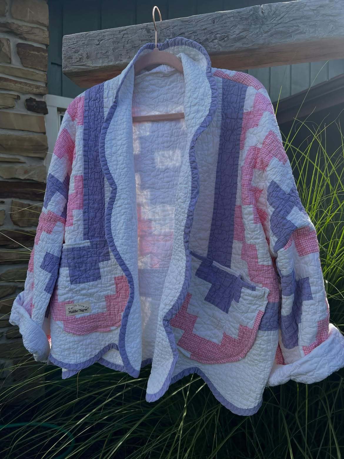 Pink Purple Patchwork Quilted Jacket