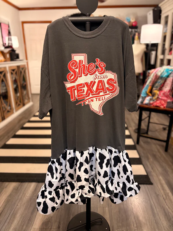 Texan Upcycled Tee Dress