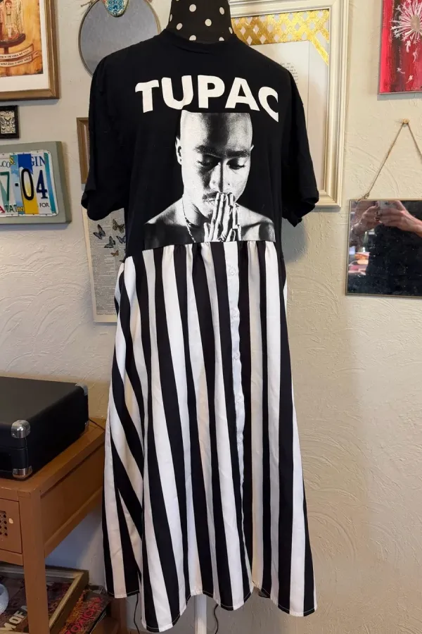 Tupac Band Stripes Edition Maxi Dress