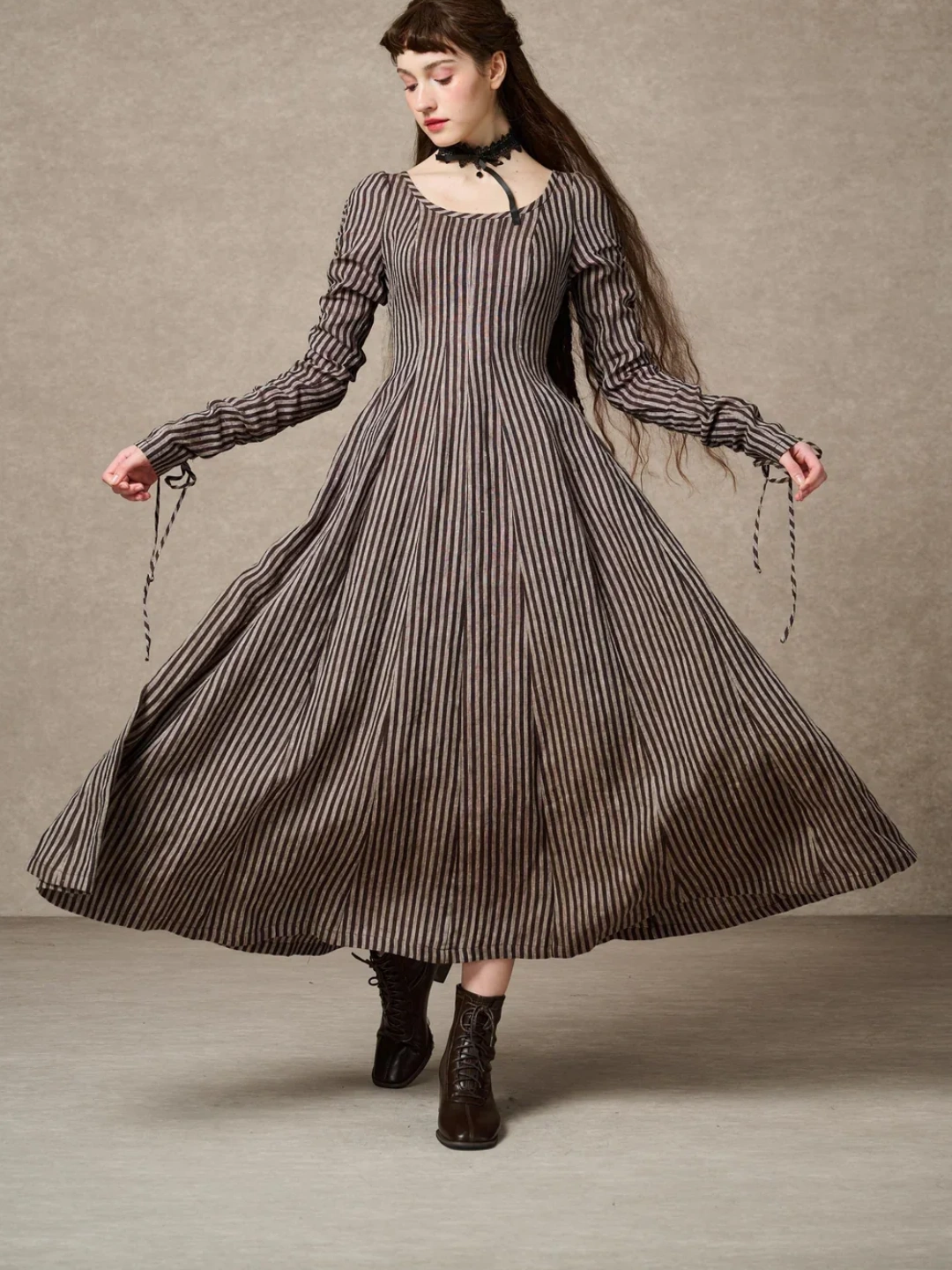 Victorian maxi linen dress