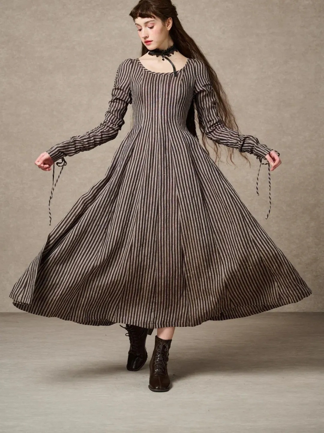 Victorian maxi linen dress