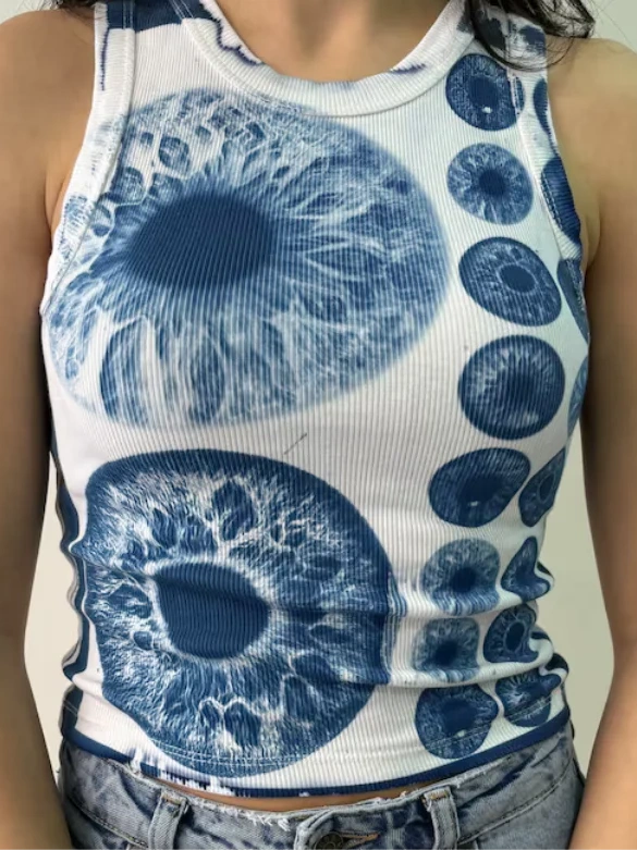 Iris Cyanotype Crop Top