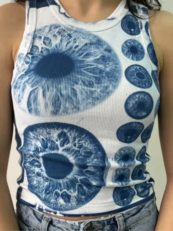 Iris Cyanotype Crop Top