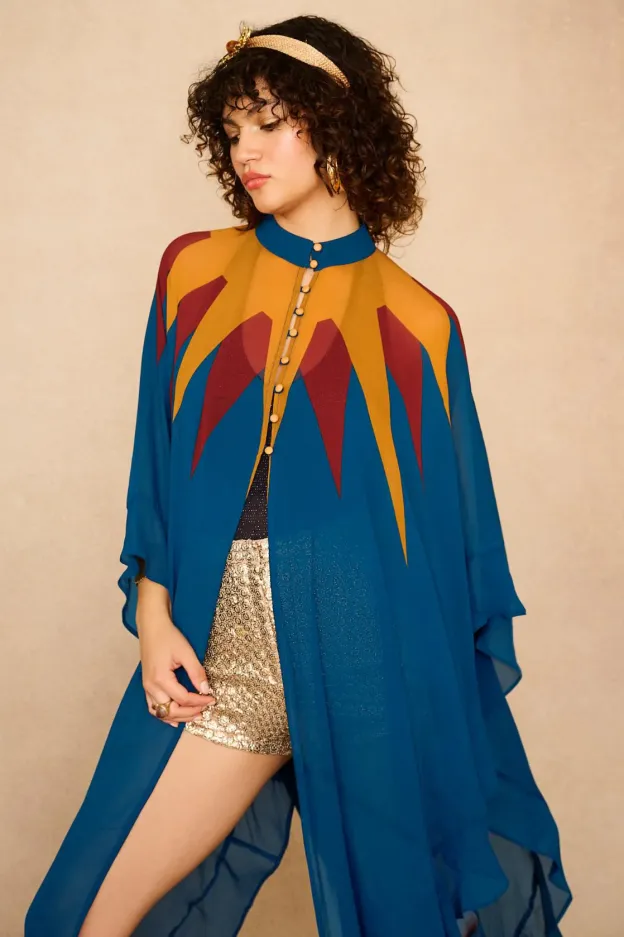 Solaris Rising Blue Sheer Cape