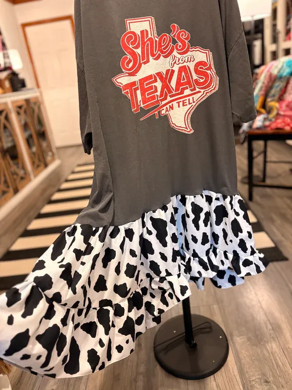 Texan Upcycled Tee Dress