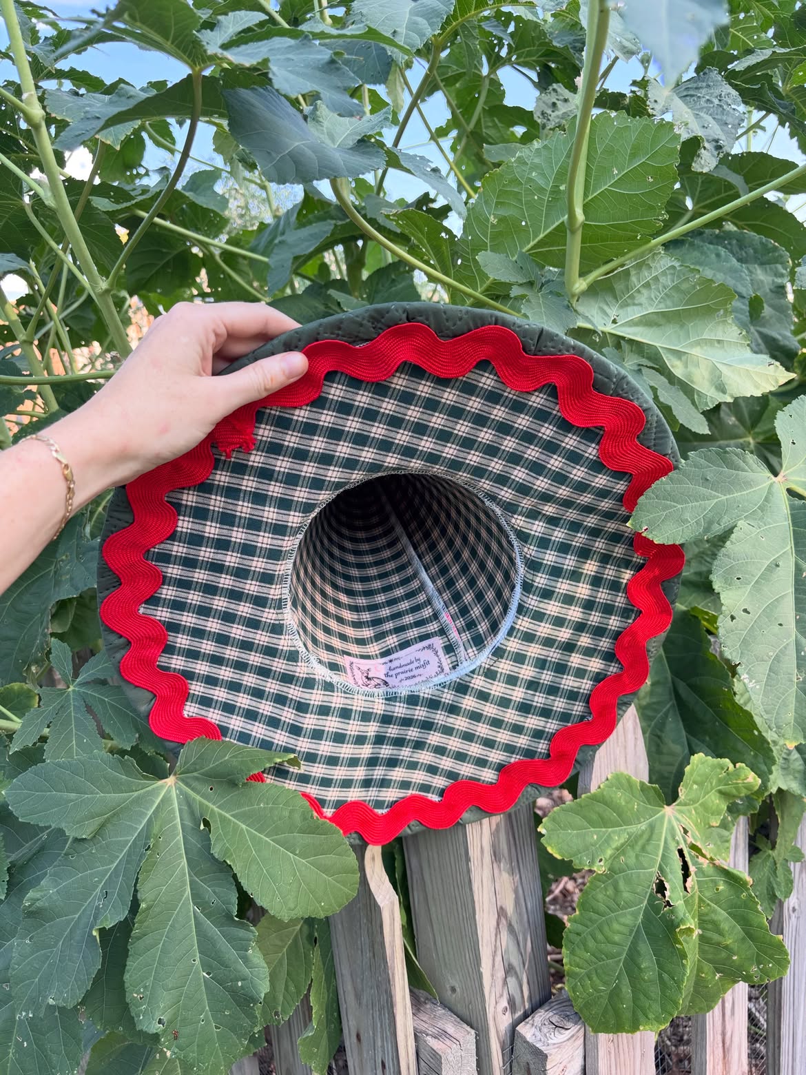 Vintage Tomato Pattern Quilted Witch Hat