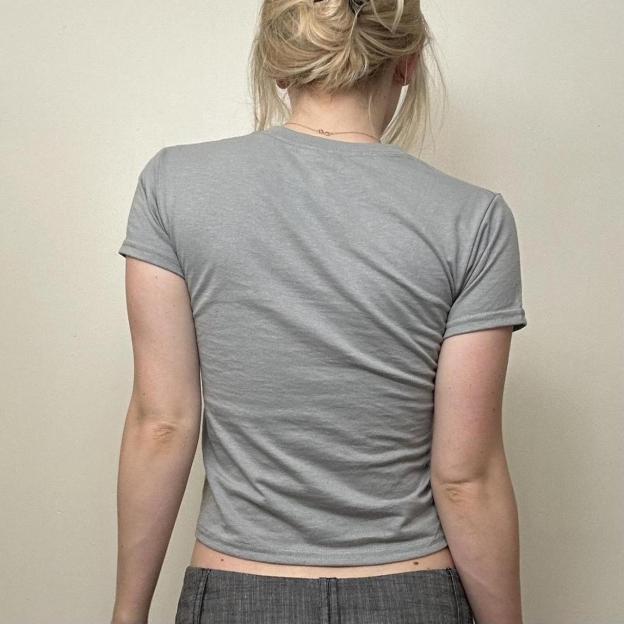 Women's Grey and Black T-shirt