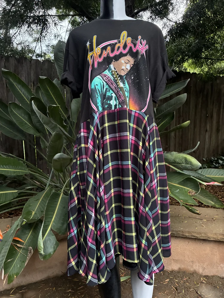 Jimi Hendrix Patchwork Maxi Dress