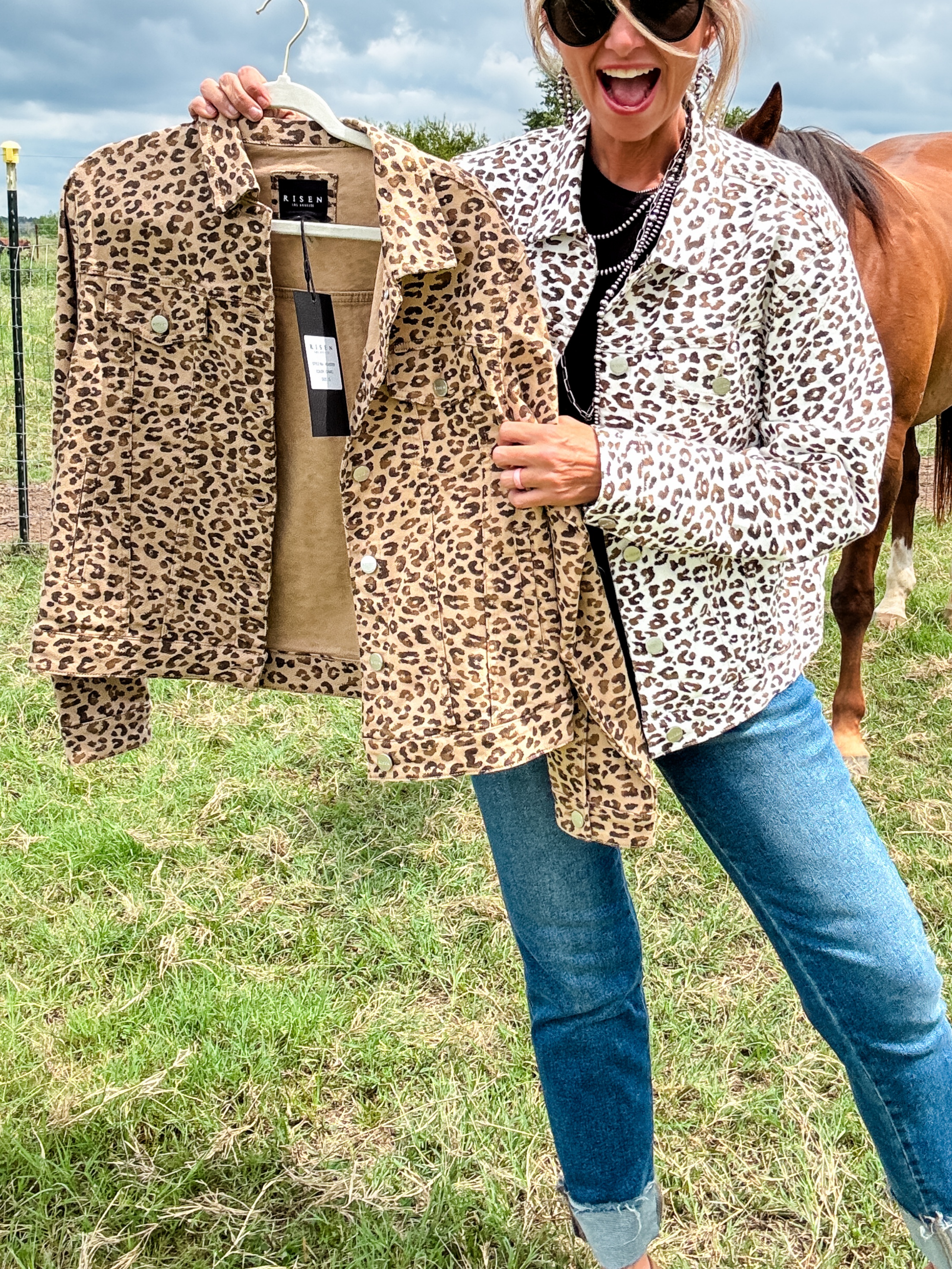 Leopard Denim Jacket: Unleash Your Wild Side​