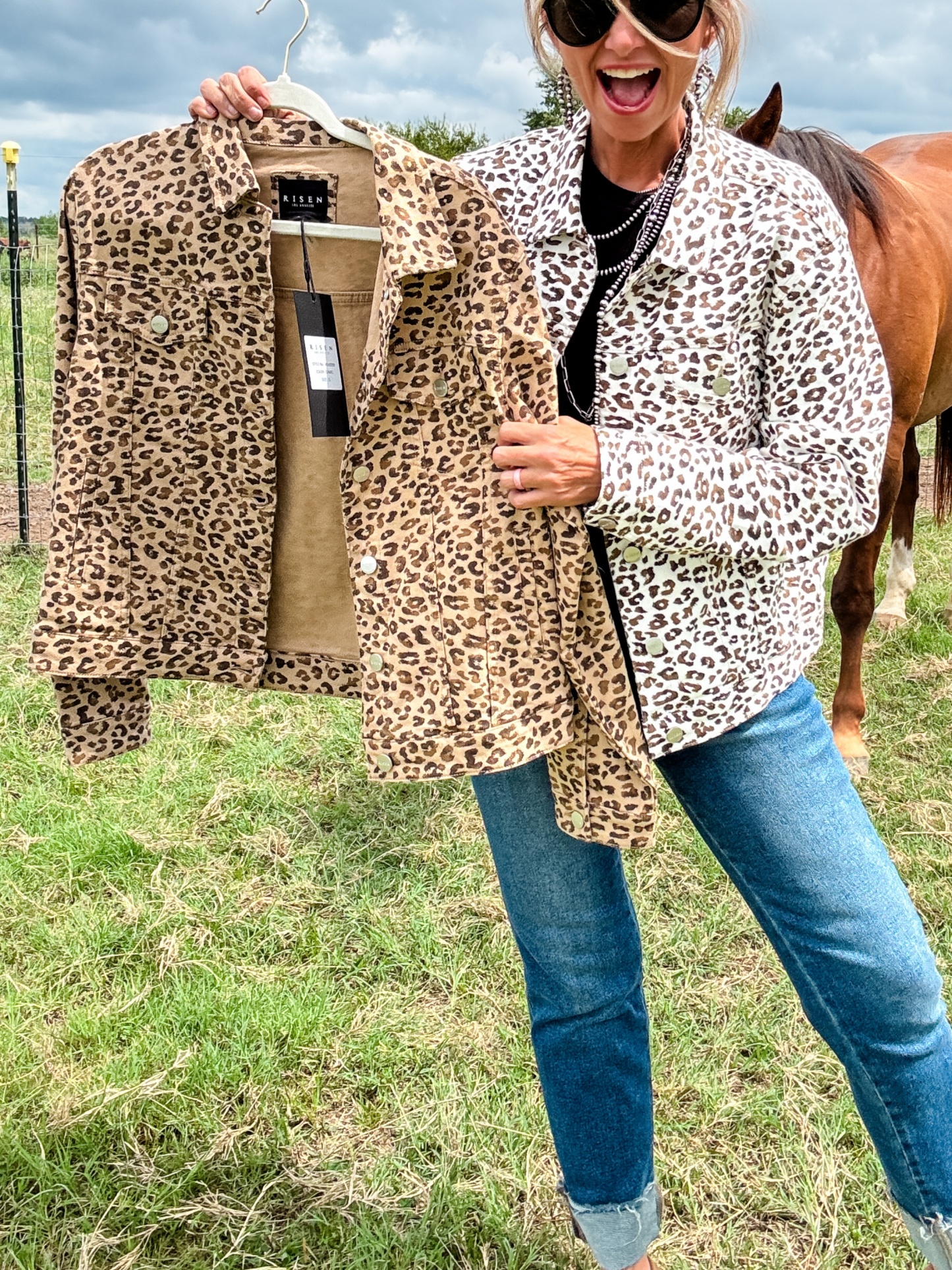 Leopard Denim Jacket: Unleash Your Wild Side​