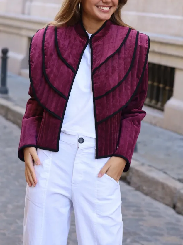 Classic Quilted-Collar Jacket