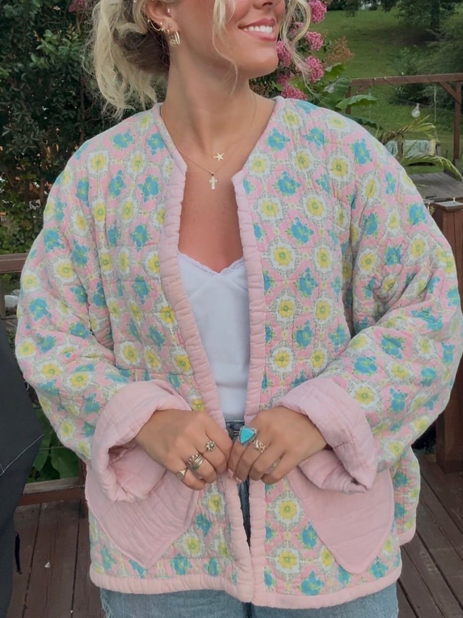 Floral Print Quilted Jacket