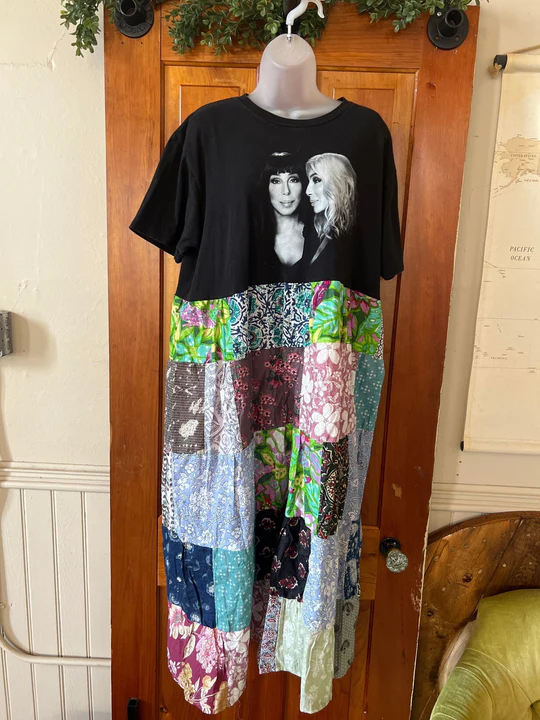 CHER patchwork maxi dress