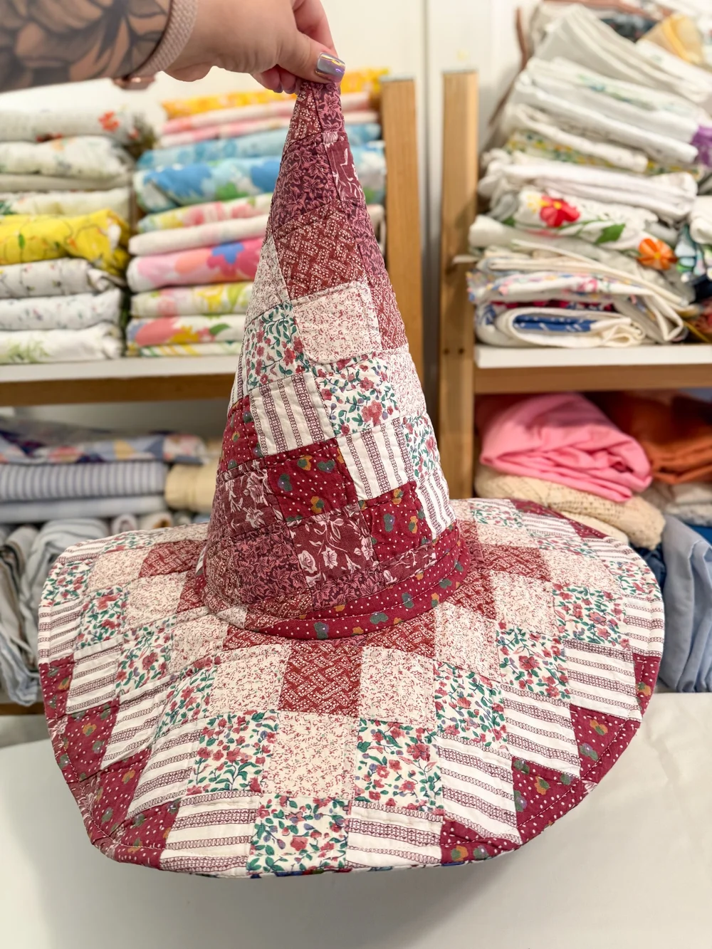 Cottagecore Quilt Patchwork Witch Hat