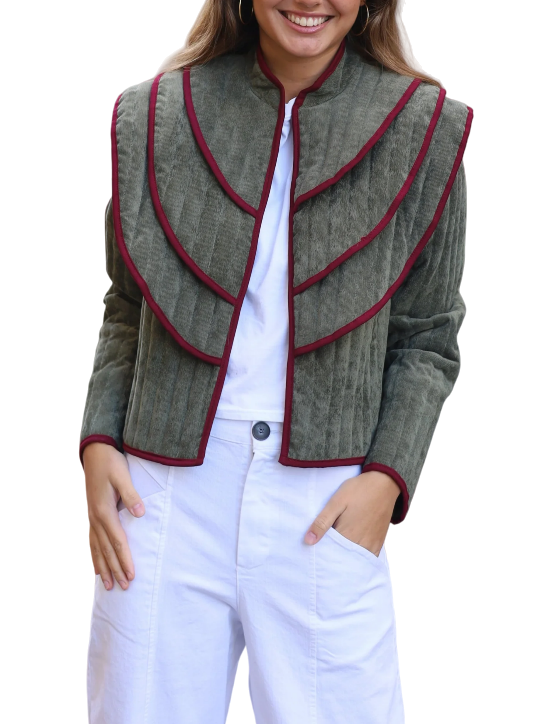 Classic Quilted-Collar Jacket