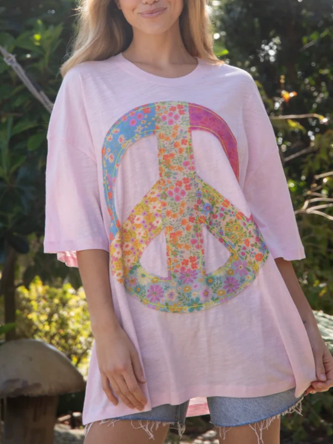 Oversized Cotton Applique Tee