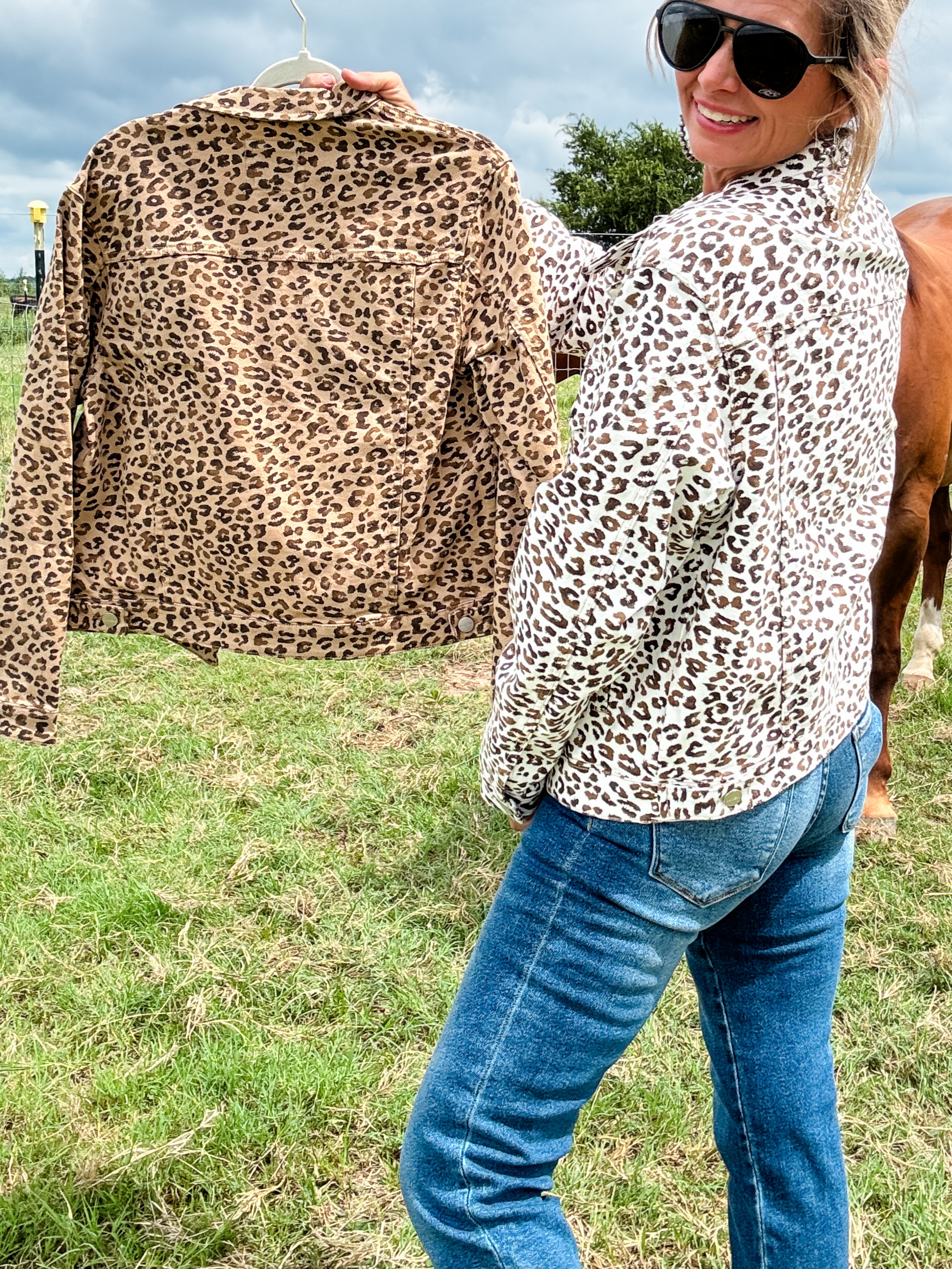 Leopard Denim Jacket: Unleash Your Wild Side​