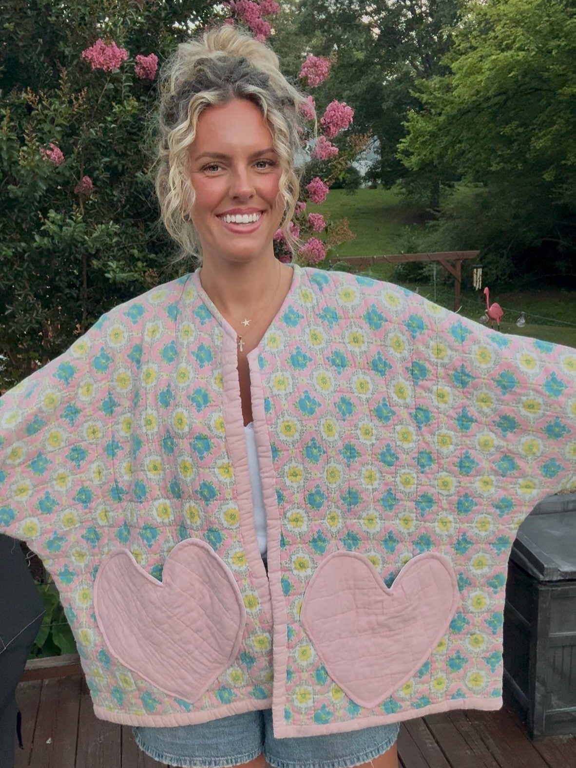 Floral Print Quilted Jacket