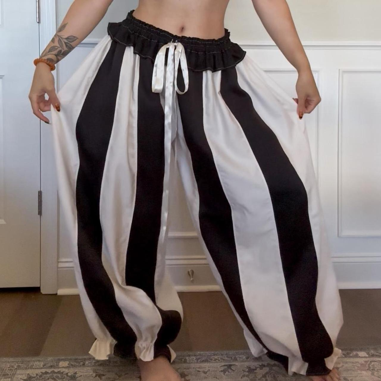 Women's black and white trousers