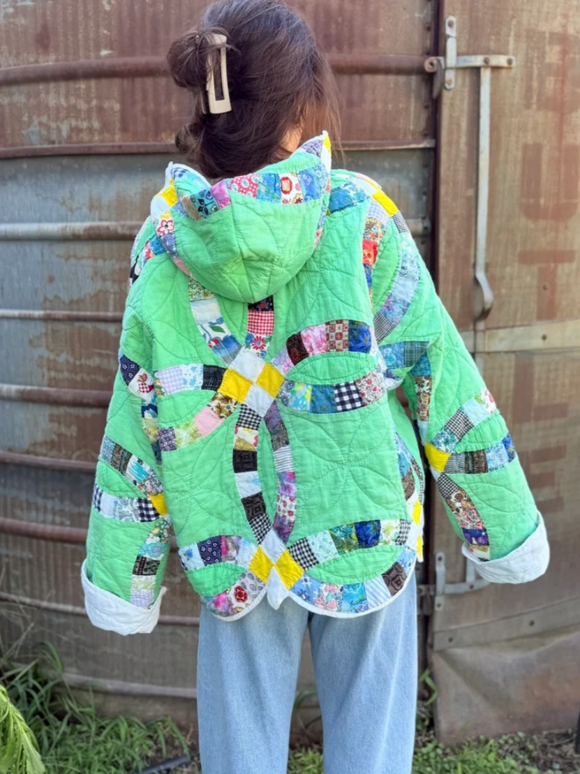 Green Wedding Ring Quilt Hoodie
