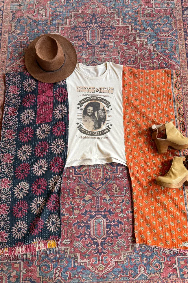 Waylon and Willie Pickin Guitars Mix & Match Tee