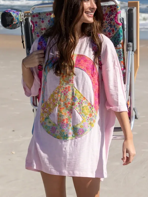 Oversized Cotton Applique Tee