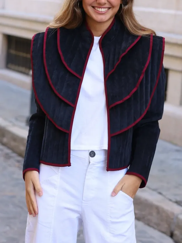 Classic Quilted-Collar Jacket