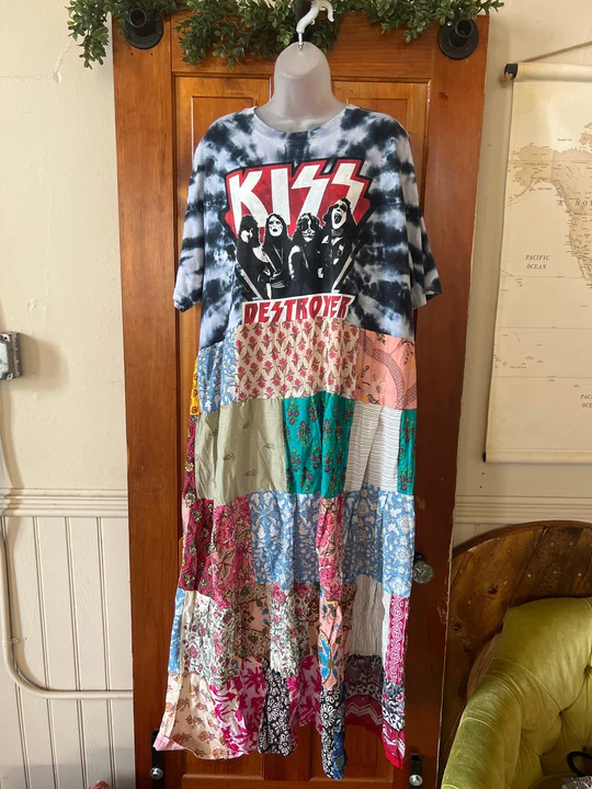 KISS patchwork maxi dress