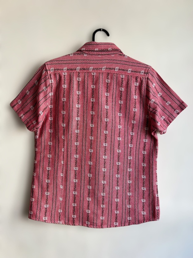 Strawberry Patchwork Cotton Linen Short Sleeve Shirt