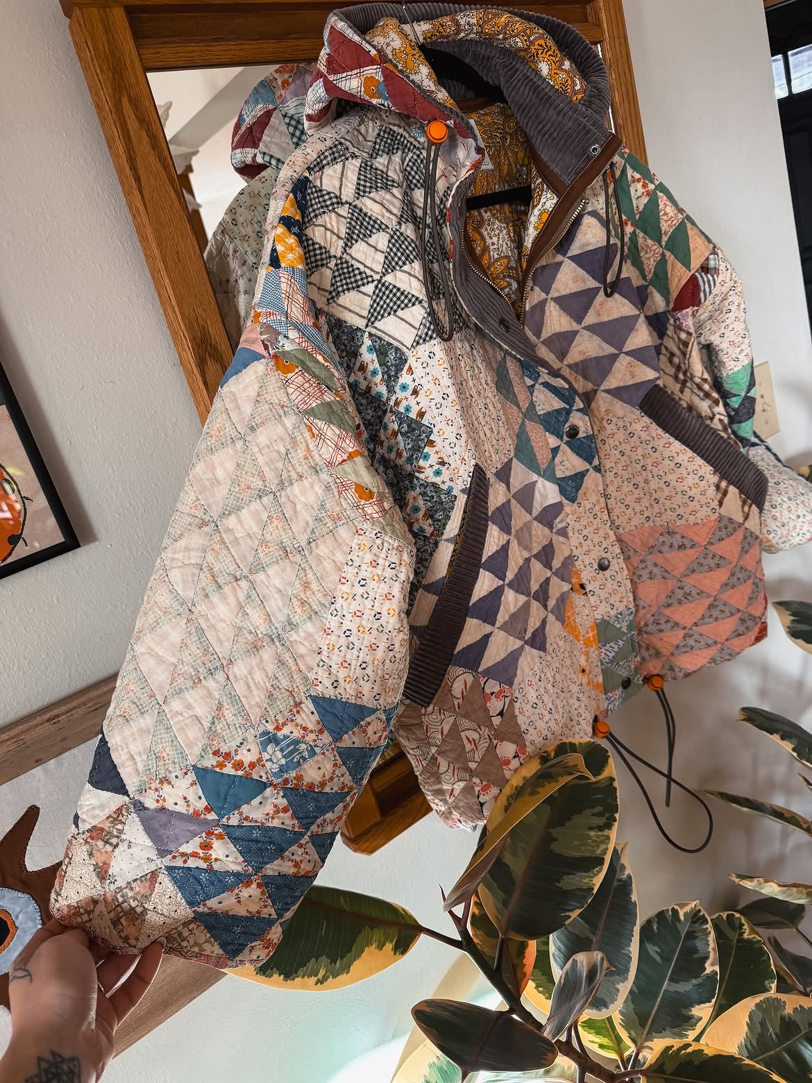 Vintage Quilt Patchwork Hooded Jacket