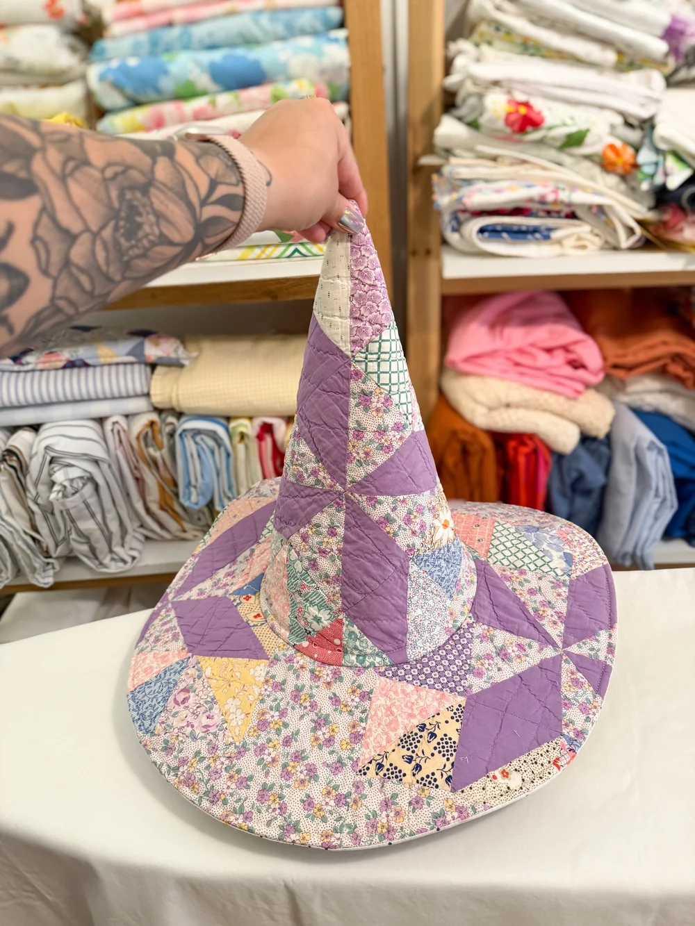 Cottagecore Quilt Patchwork Witch Hat