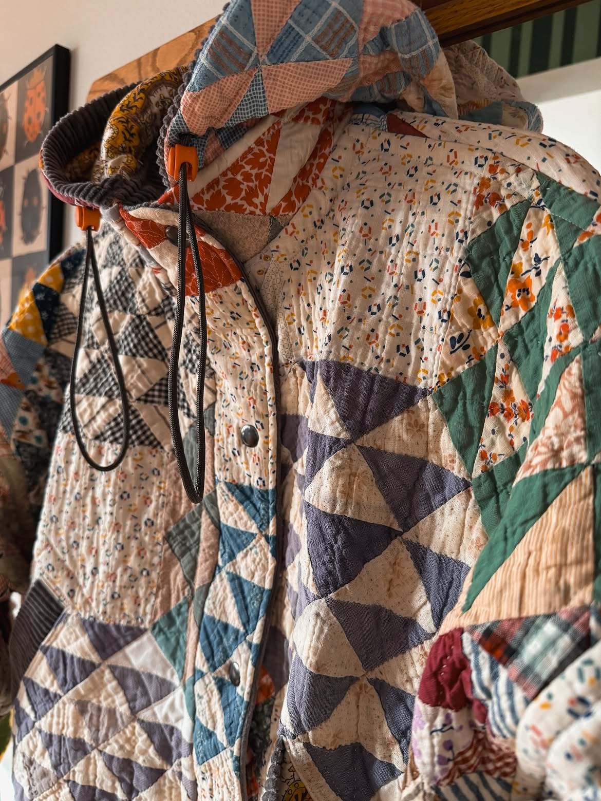 Vintage Quilt Patchwork Hooded Jacket