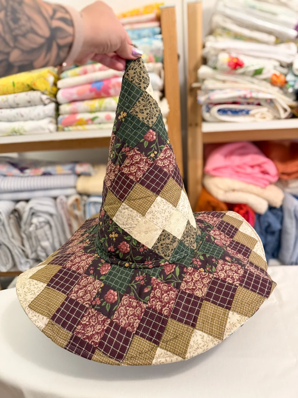 Cottagecore Quilt Patchwork Witch Hat
